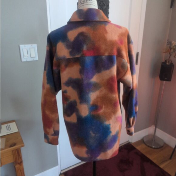 Wild Fable Oversized Colorful Tie-Dye Button Down Shacket Sz XS - Picture 5 of 8